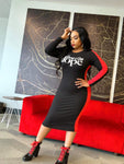 “Saved & Still Dope” Fall Black Dress