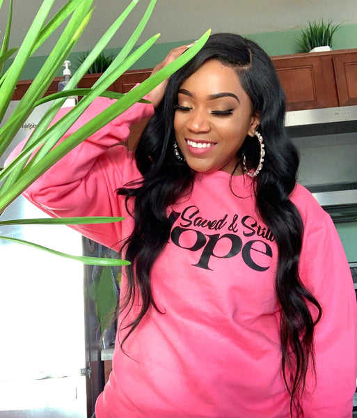 “Saved & Still Dope” Exclusive Sweatshirt Pink